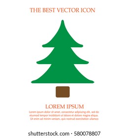 Christmas tree vector icon EPS 10. Simple isolated sign symbol.