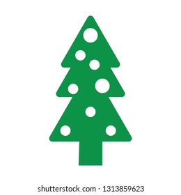 Christmas tree. Vector. Tree icon in flat design. Xmas cartoon background. Set merry spruce firs. Winter illustration