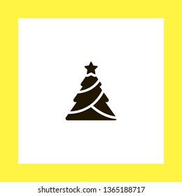 christmas tree vector icon. flat design