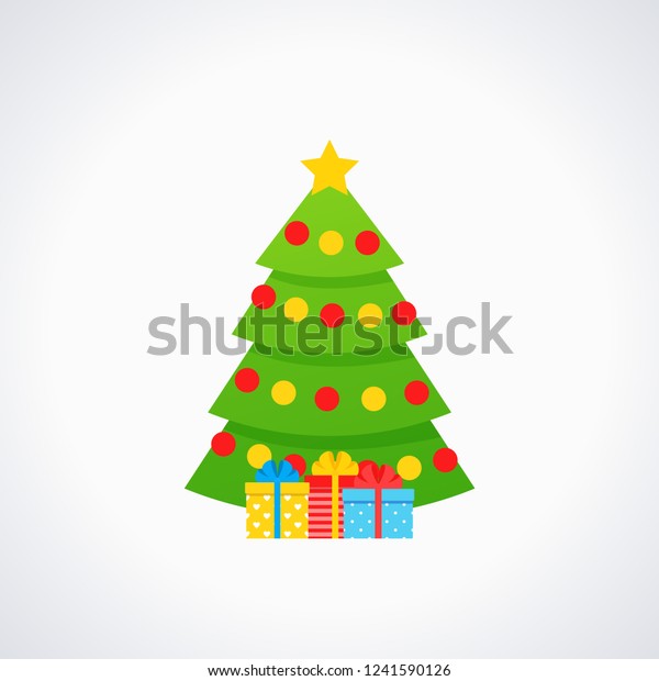 Vector De Stock Libre De Regalias Sobre Arbol De Navidad Vector Icono De1241590126