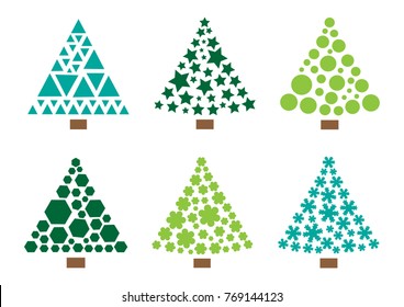 Christmas tree vector icon. Happy New Year. Holiday illustration