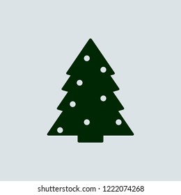 Christmas tree, vector icon, illustration,