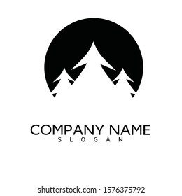 Christmas tree vector icon illustration design template Logo