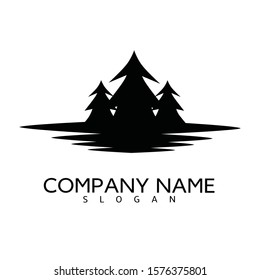 Christmas tree vector icon illustration design template Logo