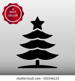 Christmas Tree Vector Icon Illustration