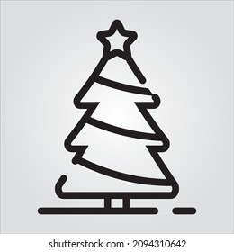 Gráfica vectorial escalable de árbol de Navidad de contorno aislado