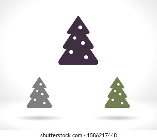 Christmas tree vector icon , lorem ipsum Flat design