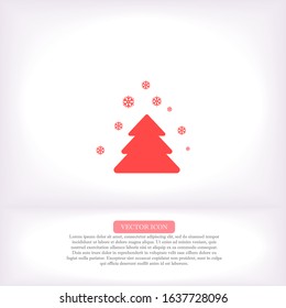 Christmas tree vector icon , lorem ipsum Flat design