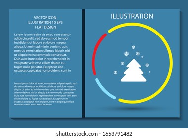 Weihnachtsbaumsymbol , lorem ipsum Flaches Design