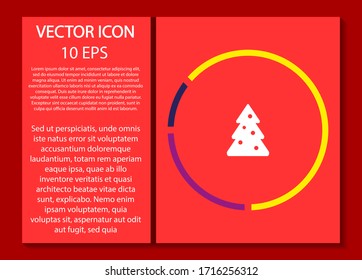Christmas tree vector icon , lorem ipsum Flat design