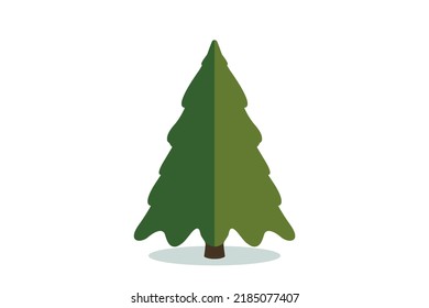 Christmas tree vector icon. Modern style fir symbol in color for holiday decoration, gift card design, celebration design element.
