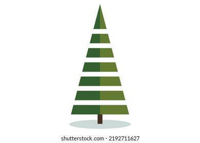 Christmas tree vector icon. Modern style fir symbol in color for holiday decoration, gift card design, celebration design element.