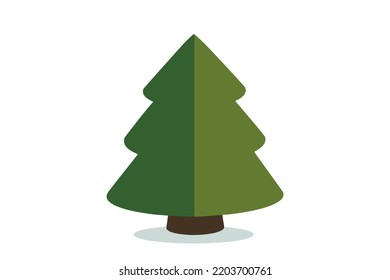 Christmas tree vector icon. Modern style fir symbol in color for holiday decoration, gift card design, celebration design element.