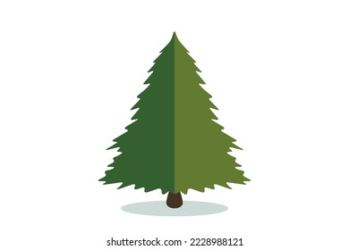 Christmas tree vector icon. Modern style fir symbol in color for holiday decoration, gift card design, celebration design element.