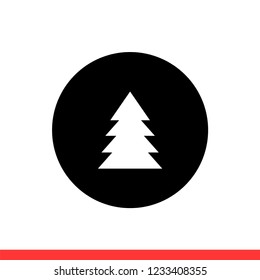 Christmas tree vector icon, new year symbol. Simple, flat design for web or mobile app