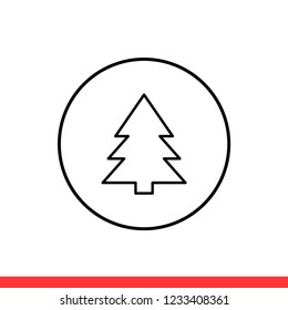 Christmas tree vector icon, new year symbol. Simple, flat design for web or mobile app