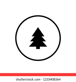Christmas tree vector icon, new year symbol. Simple, flat design for web or mobile app