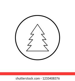 Christmas tree vector icon, new year symbol. Simple, flat design for web or mobile app