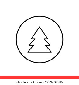 Christmas tree vector icon, new year symbol. Simple, flat design for web or mobile app