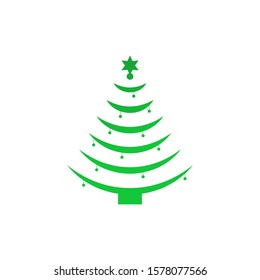 Christmas tree vector icon, new year symbol. Simple, flat design for web or mobile app