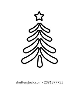 Icono vectorial de árbol de Navidad. signo de ilustración de año nuevo. símbolo de invierno.
