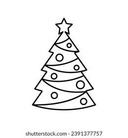 Christmas tree vector icon. new year illustration sign. winter symbol.