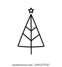 Christmas tree vector icon. new year illustration sign. winter symbol.