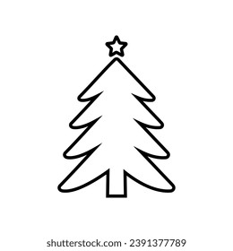 Christmas tree vector icon. new year illustration sign. winter symbol.