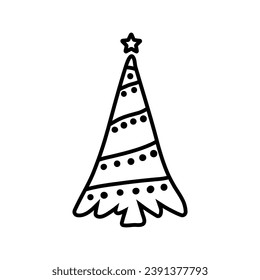 Christmas tree vector icon. new year illustration sign. winter symbol.