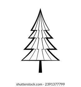 Icono vectorial de árbol de Navidad. signo de ilustración de año nuevo. símbolo de invierno.