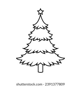 Christmas tree vector icon. new year illustration sign. winter symbol.