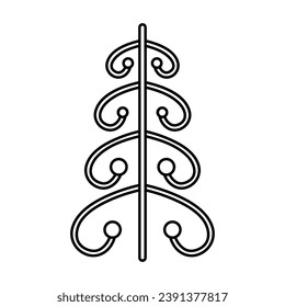 Icono vectorial de árbol de Navidad. signo de ilustración de año nuevo. símbolo de invierno.