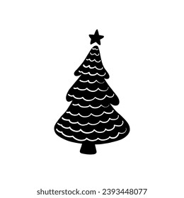 Christmas tree vector icon. new year illustration sign. winter symbol.