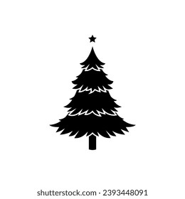 Christmas tree vector icon. new year illustration sign. winter symbol.