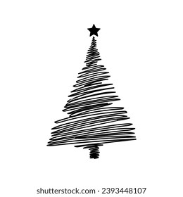 Christmas tree vector icon. new year illustration sign. winter symbol.