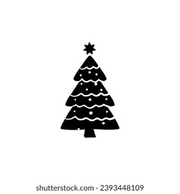 Christmas tree vector icon. new year illustration sign. winter symbol.