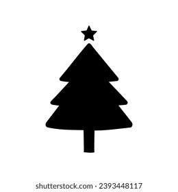 Christmas tree vector icon. new year illustration sign. winter symbol.