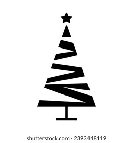 Christmas tree vector icon. new year illustration sign. winter symbol.