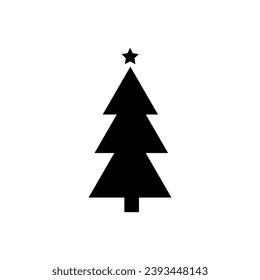 Christmas tree vector icon. new year illustration sign. winter symbol.