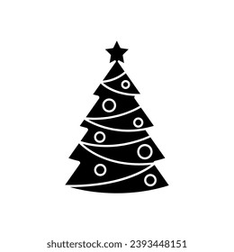 Christmas tree vector icon. new year illustration sign. winter symbol.