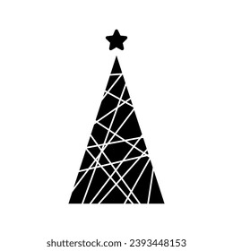 Weihnachtsbaum, Vektorsymbol. Illustrationszeichen für das neue Jahr. Wintersymbol.