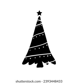 Christmas tree vector icon. new year illustration sign. winter symbol.