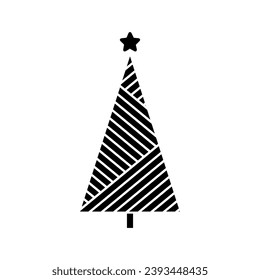 Christmas tree vector icon. new year illustration sign. winter symbol.