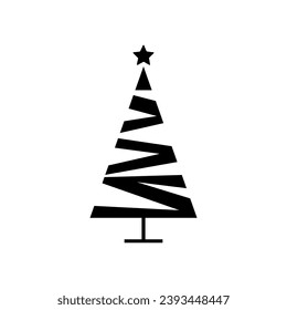 Christmas tree vector icon. new year illustration sign. winter symbol.
