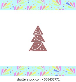Christmas tree vector icon on white background. Isolated illustration. Business picture.
