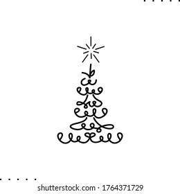 Weihnachtsbaum-Vektorsymbol in Umrissen