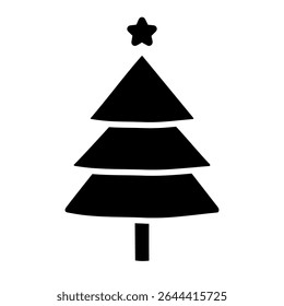 Christmas tree vector icon. Pine illustration sign. New year logo. Winter symbol. Christmas web icon.