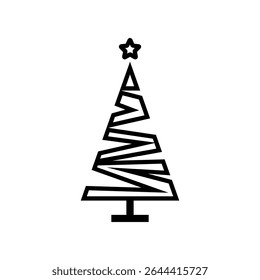 Christmas tree vector icon. Pine illustration sign. New year logo. Winter symbol. Christmas web icon.