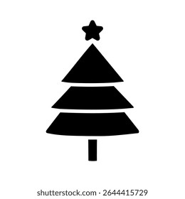 Christmas tree vector icon. Pine illustration sign. New year logo. Winter symbol. Christmas web icon.