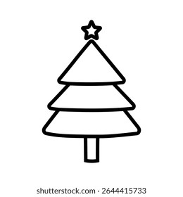 Christmas tree vector icon. Pine illustration sign. New year logo. Winter symbol. Christmas web icon.